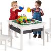 Playtime littlehelper | Eco-Conscious 3-In-1 Kids Lego Table | Activity Table & Chairs | Storage | White | 2 Years+