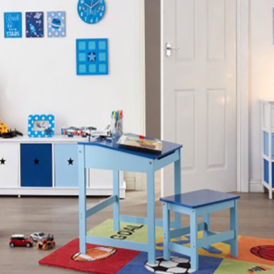 Toddler Furniture & Accessories littlehelper | Kids Robust & Compact Desk With Stool And Storage | Blue | 3-8 Years