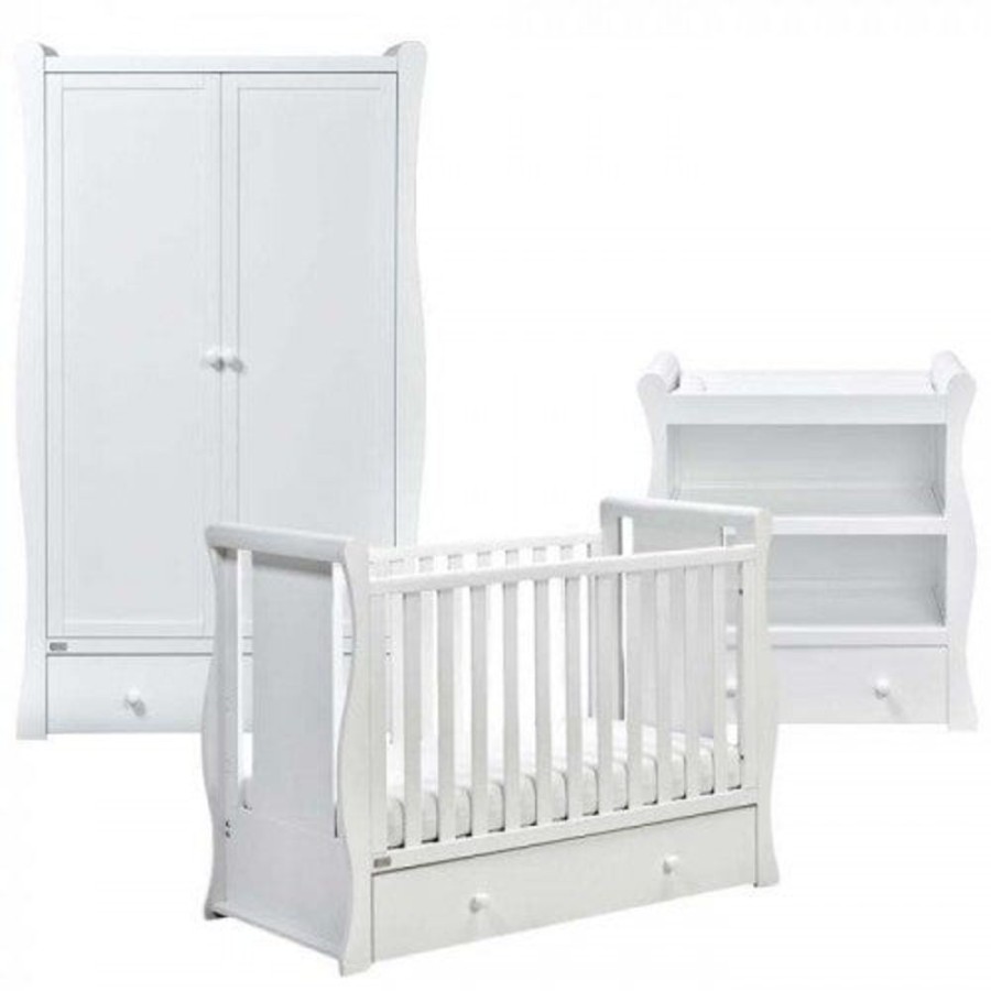 Baby & Nursery littlehelper Nursery Furniture Sets | 3 Piece Nursery Cot Bed Room Set | Willow Sleigh Collection | White