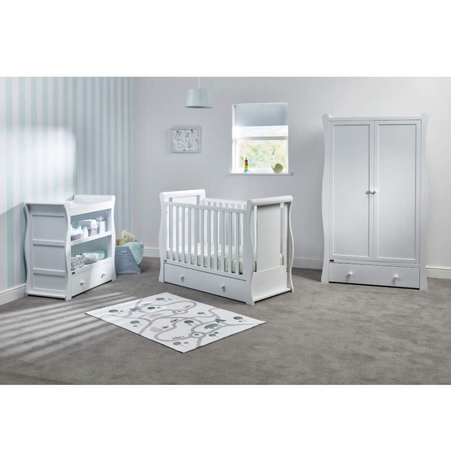 Baby & Nursery littlehelper Nursery Furniture Sets | 3 Piece Nursery Cot Bed Room Set | Willow Sleigh Collection | White