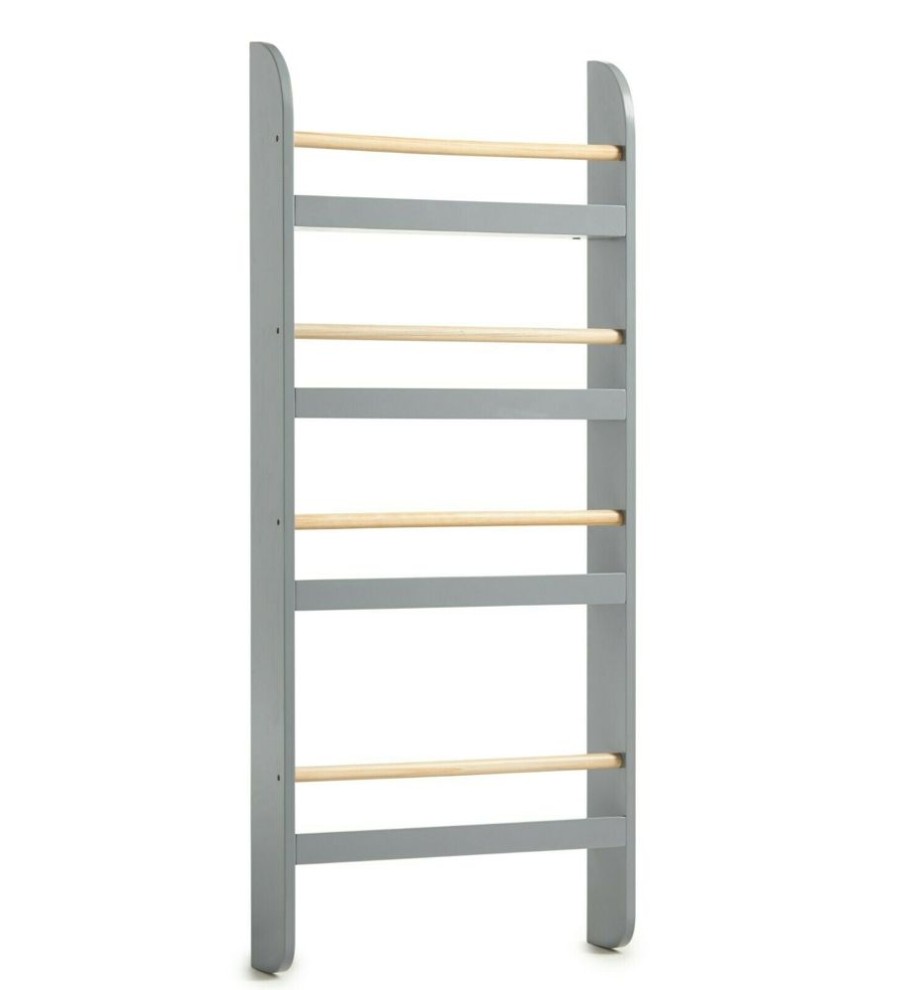 Toddler Furniture & Accessories littlehelper | Scandi-Design 4 Tier Wall Mounted Montessori Bookcase | Grey | 1.12M High