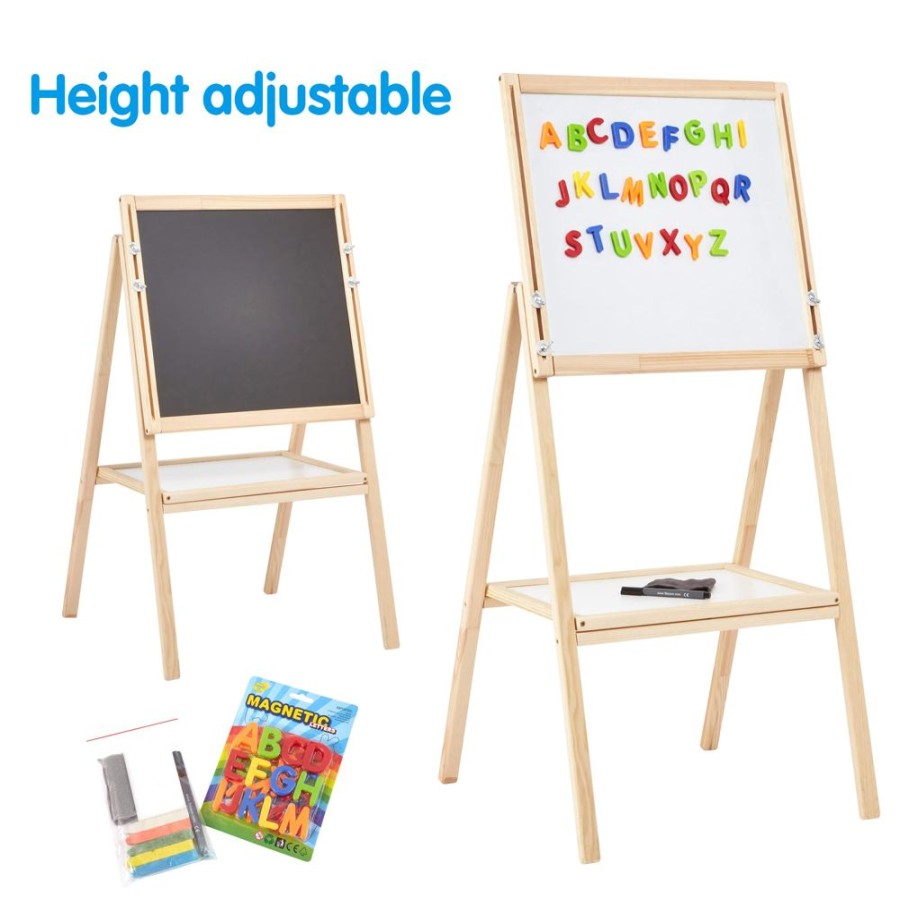 Toddler Furniture & Accessories littlehelper | Height Adjustable & Folding Double Sided Easel | Whiteboard | Blackboard & Accessories