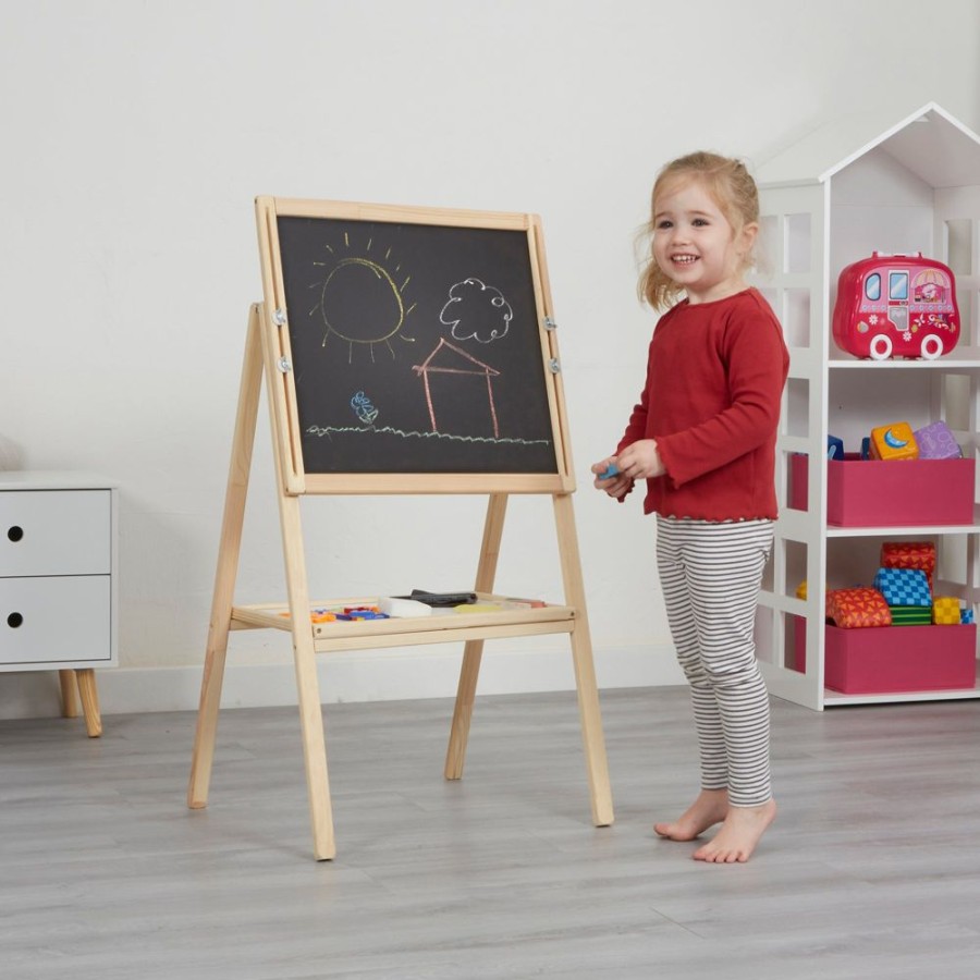 Toddler Furniture & Accessories littlehelper | Height Adjustable & Folding Double Sided Easel | Whiteboard | Blackboard & Accessories