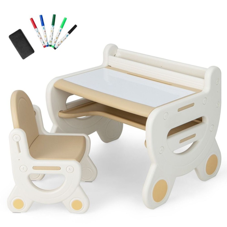 Toddler Furniture & Accessories littlehelper | Kids 2-In-1 Table & Chair Set With Whiteboard Top & Storage | Toddler Activity Table | Eraser | Dry-Wipe Pens