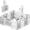 Baby & Nursery littlehelper Travel Cots & Playpens | Large 14 Panel Folding Baby Playpen And Ball Pool With Basketball Hoop & 50 Balls