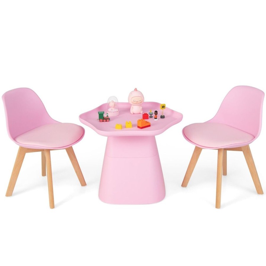 Toddler Furniture & Accessories littlehelper | 3 Pc Kids Table And 2 Chairs Set | Soft Padded And Ergonomic Seats With Backrest | Pink