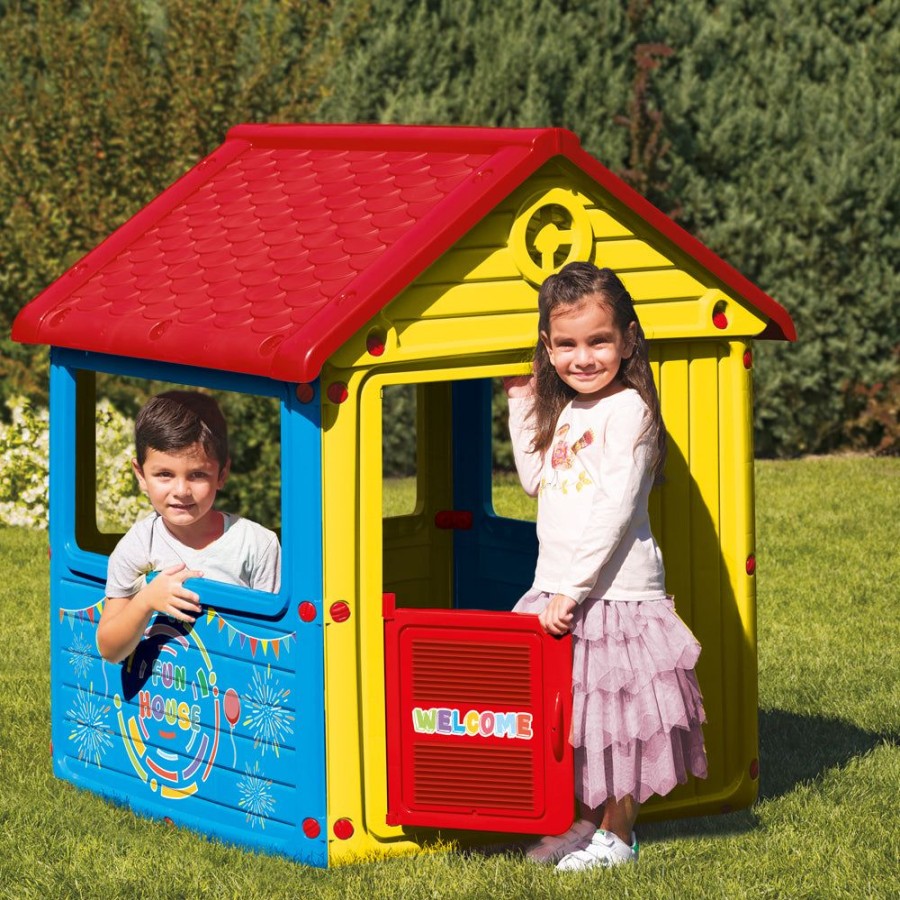 Playtime littlehelper Playhouses, Teepees & Dens | Large Indoor & Outdoor 2 Children Sturdy Playhouse With Front Door & Windows | Ages 2-5 Years