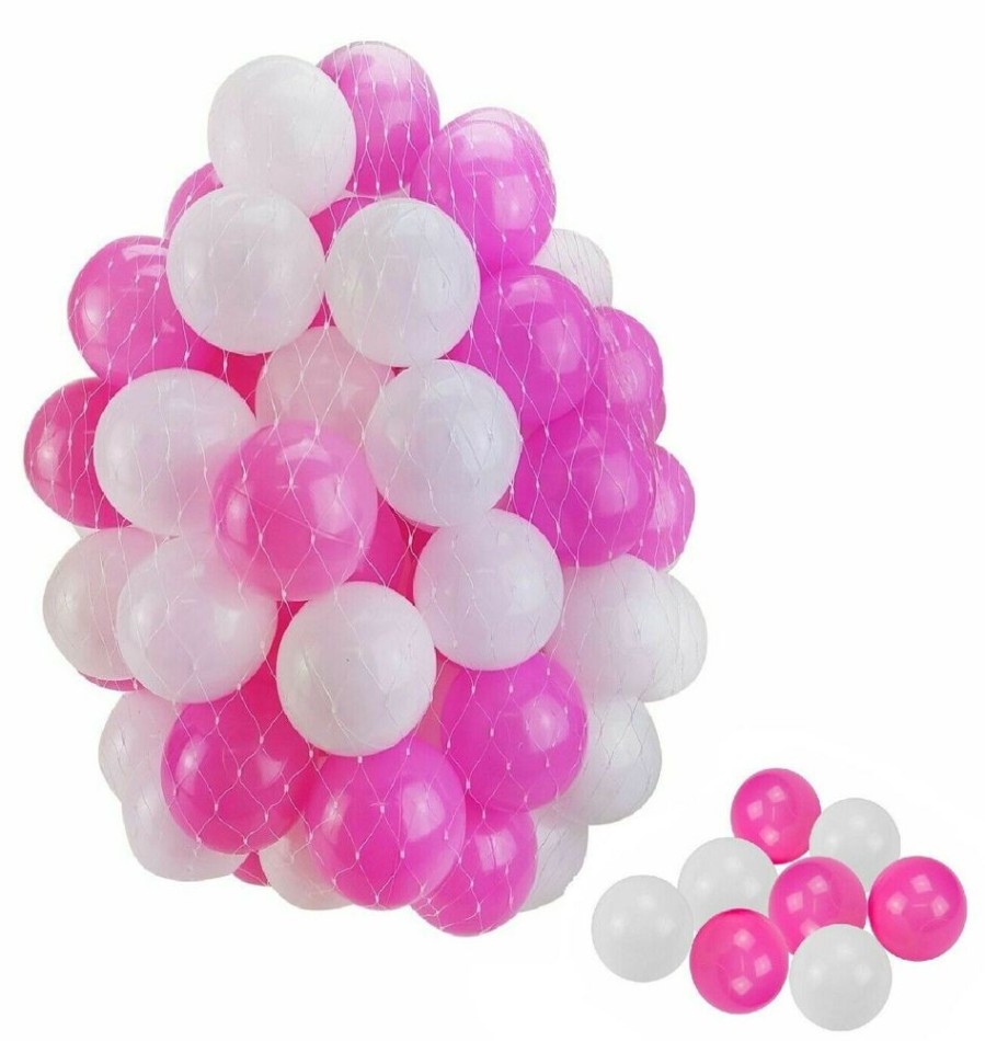 Baby & Nursery littlehelper Baby Play Gyms | Balls For Ball Pits And Playpens | Plastic Lightweight Soft Play Balls | Pink & White