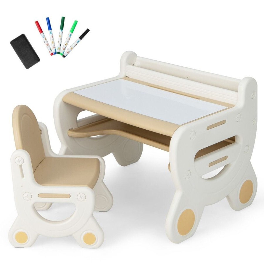 Toddler Furniture & Accessories littlehelper | Kids 2-In-1 Table & Chair Set With Whiteboard Top & Storage | Toddler Activity Table | Eraser | Dry-Wipe Pens