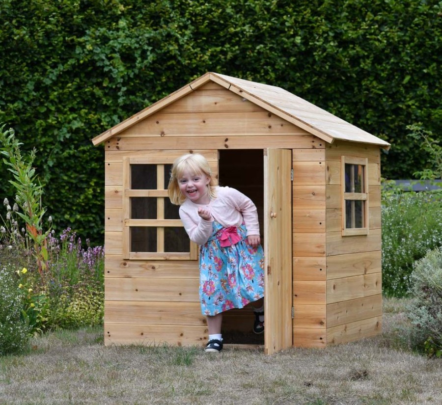 Playtime littlehelper Playhouses, Teepees & Dens | Kids Heavy Duty Beautifully Crafted Montessori Natural Fir Outdoor Wooden Playhouse | Wendy House | 18M+