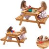 Playtime littlehelper Sand & Water Table | Kids Heavy Duty 3-In-1 Pre-Treated Eco Conscious Wooden Sandpit And Picnic Bench With Cover | 1 Year+