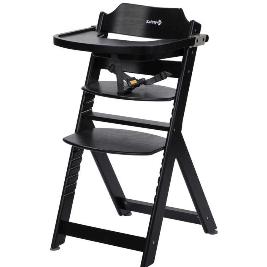 Mealtime littlehelper | Grow-With-Me 3-In-1 Adjustable Height Wooden High Chair & Tray | Black | 6M - 10 Years