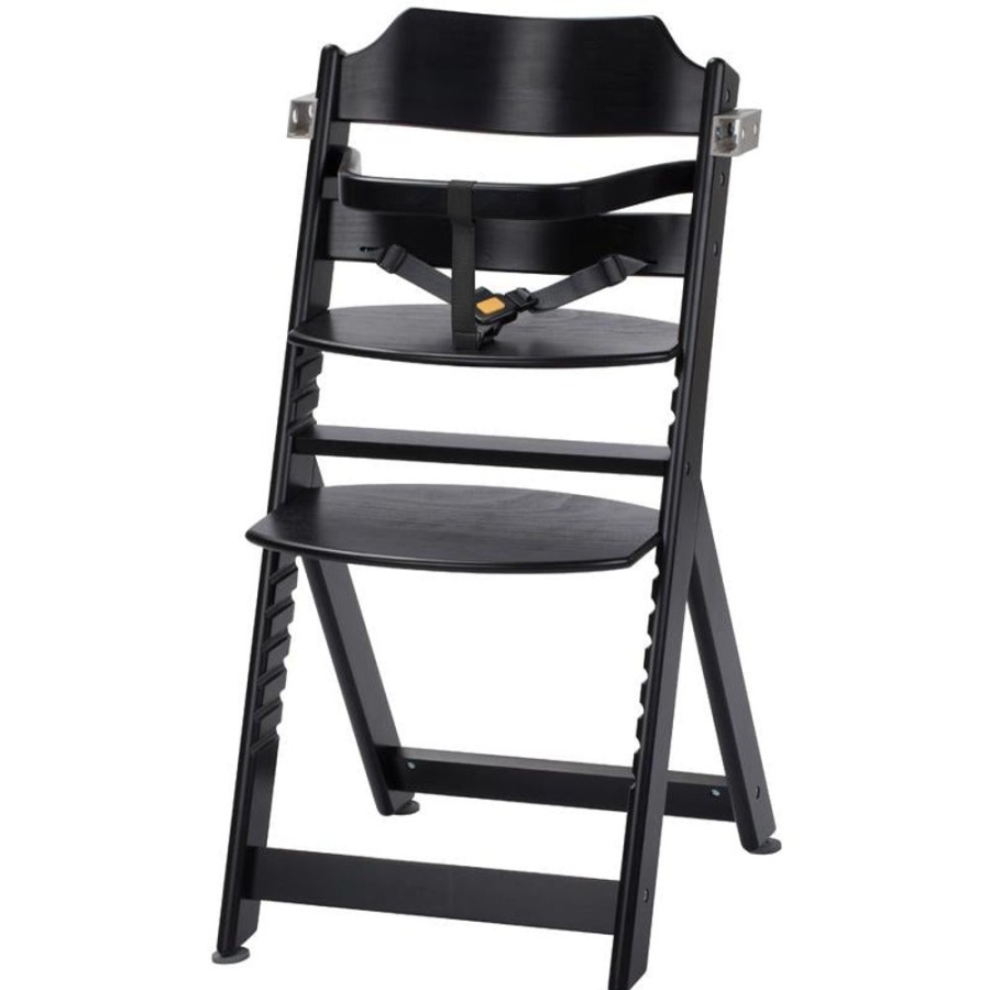 Mealtime littlehelper | Grow-With-Me 3-In-1 Adjustable Height Wooden High Chair & Tray | Black | 6M - 10 Years