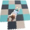 Playtime littlehelper Montessori Toys & Products | Interlocking Montessori 18 Thick Foam Play Mats | Jigsaw Mats For Baby Playpens And Playrooms | Grey, Pink & White