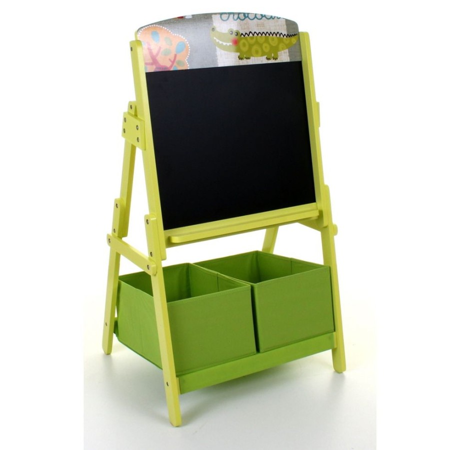 Toddler Furniture & Accessories littlehelper | Childrens Easel | Toddler Blackboard Easel With Storage Boxes | Safari Design | H: 101Cm