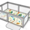 Baby & Nursery littlehelper Travel Cots & Playpens | Extra Large Baby Playpen | Ball Pool | 50 Balls, Thick Mat & Carry Bag | Breathable Mesh Fabric | 2M X 1.4M | Soft Grey