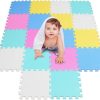 Baby & Nursery littlehelper Baby Playpens | 16 Interlocking Montessori Thick Foam Play Mats | Jigsaw Mats For Baby Playpens And Playrooms | Grey, Pink & White