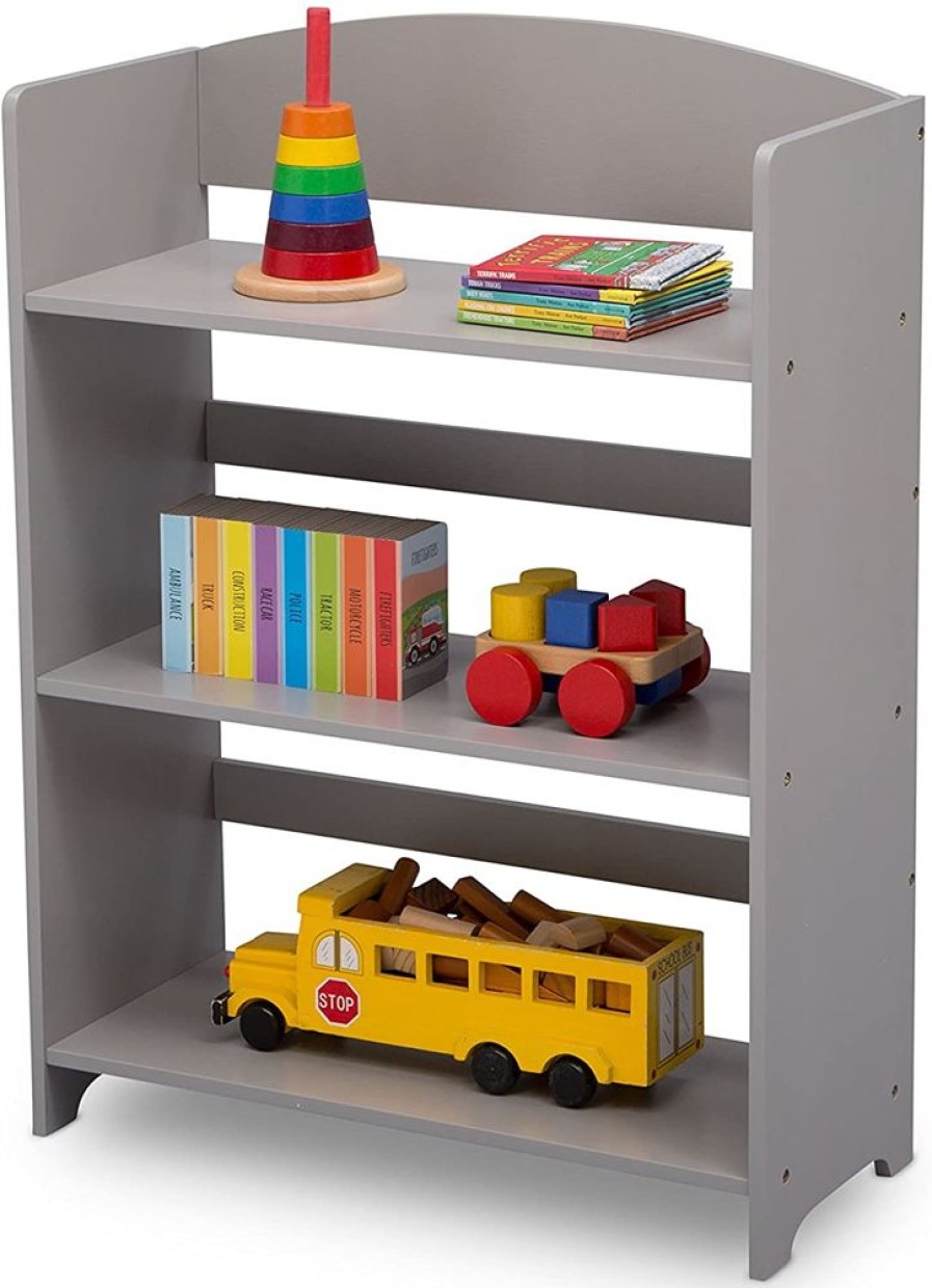 Toddler Furniture & Accessories littlehelper | Children'S Wood Montessori 3 Tier Bookcase | Modern Design | Grey | 84Cm High