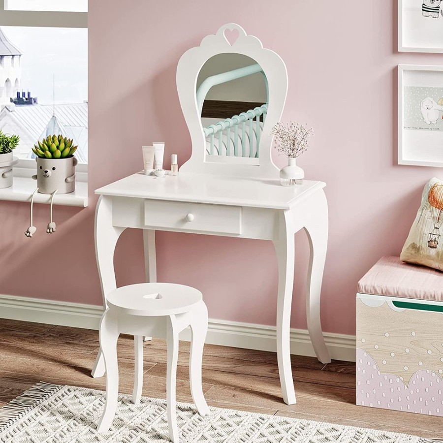 Toddler Furniture & Accessories littlehelper | Girls Princess Dressing Table & Stool With Mirror & Drawers | Kids Vanity Table | Or | 3-8 Years