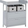 Baby & Nursery littlehelper Changing Units | Little Star Baby Changing Unit | Fabric Storage Boxes & 2 Drawers | Warm Grey