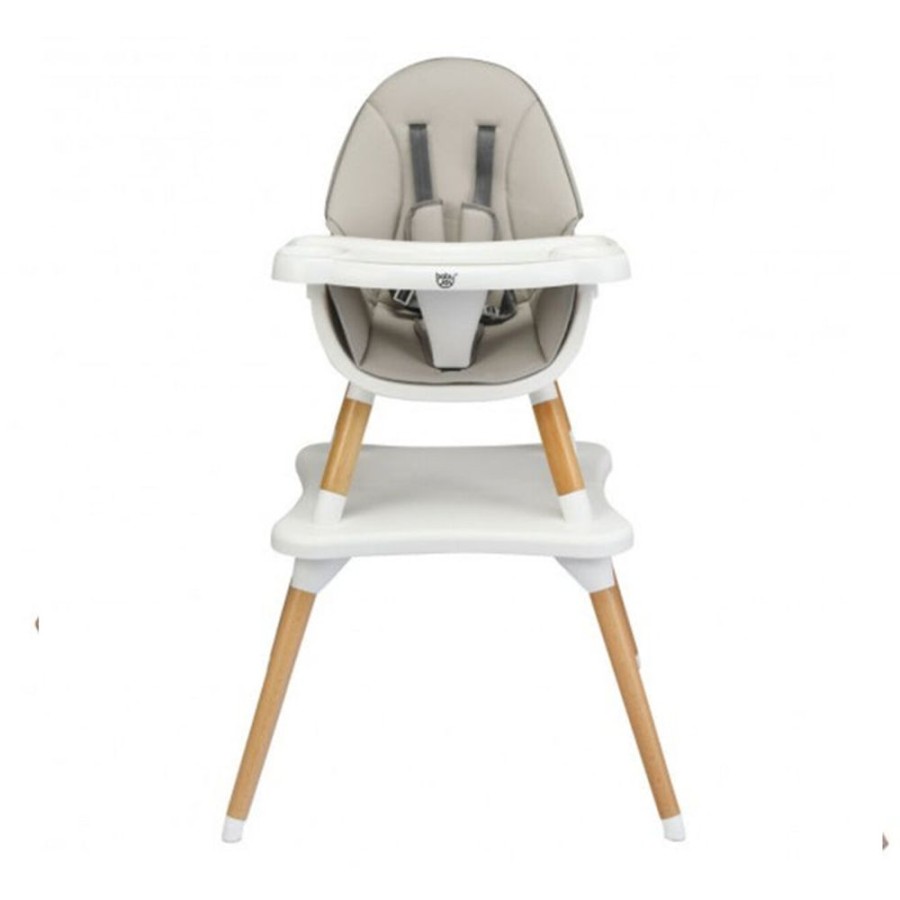 Mealtime littlehelper | 4-In-1 Grey Wooden Baby High Chair | Low Chair | Table & Chair Set