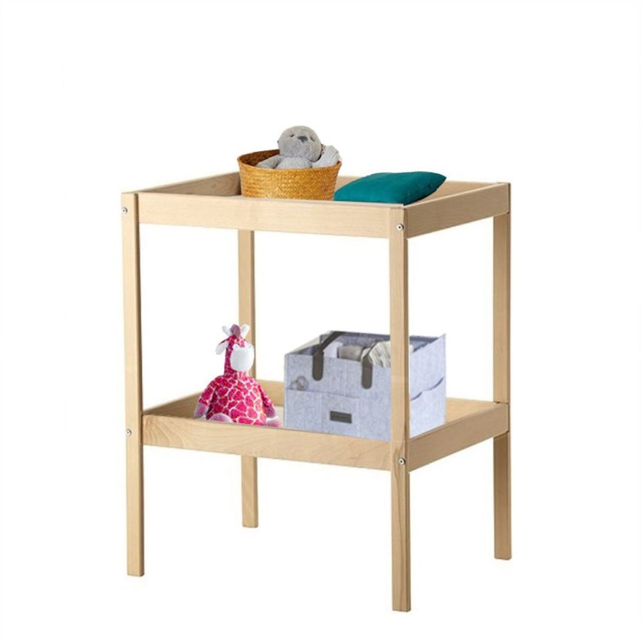 Baby & Nursery littlehelper Changing Units | Eco Beech Wood Open Baby Changing Unit | Table With Storage |Beech With White Shelves