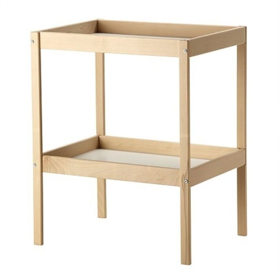 Baby & Nursery littlehelper Changing Units | Eco Beech Wood Open Baby Changing Unit | Table With Storage |Beech With White Shelves