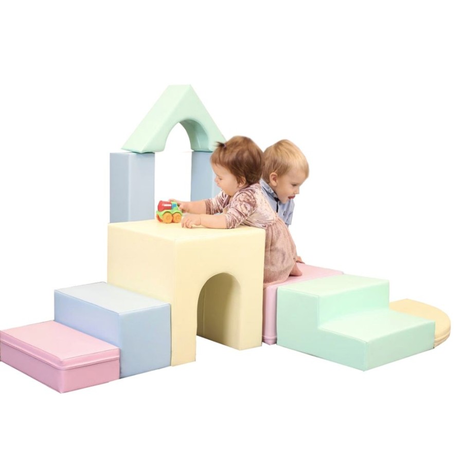 Playtime littlehelper Activity Toys | 10 Piece Xl Montessori Climb & Slide Foam Play Set | Pastel Colours | 6M+