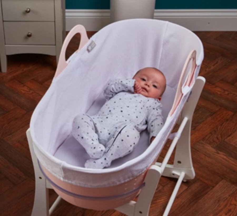 Baby & Nursery littlehelper Moses Baskets | Moses Basket With Waterproof Mattress | Whisper Pink