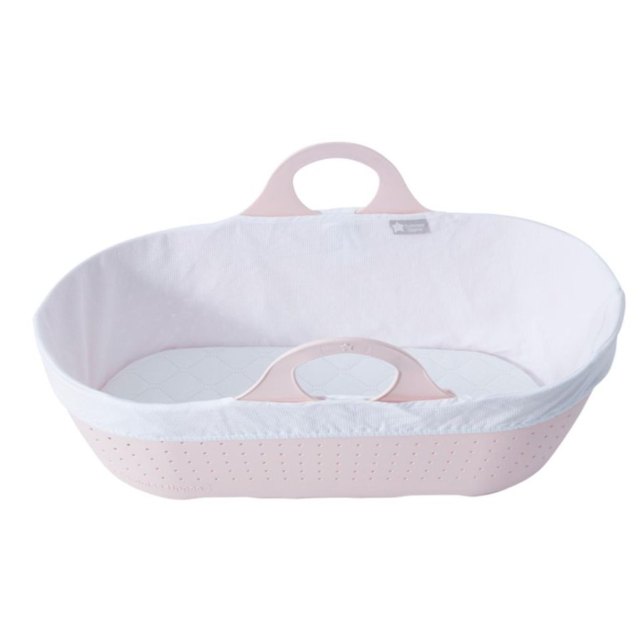 Baby & Nursery littlehelper Moses Baskets | Moses Basket With Waterproof Mattress | Whisper Pink