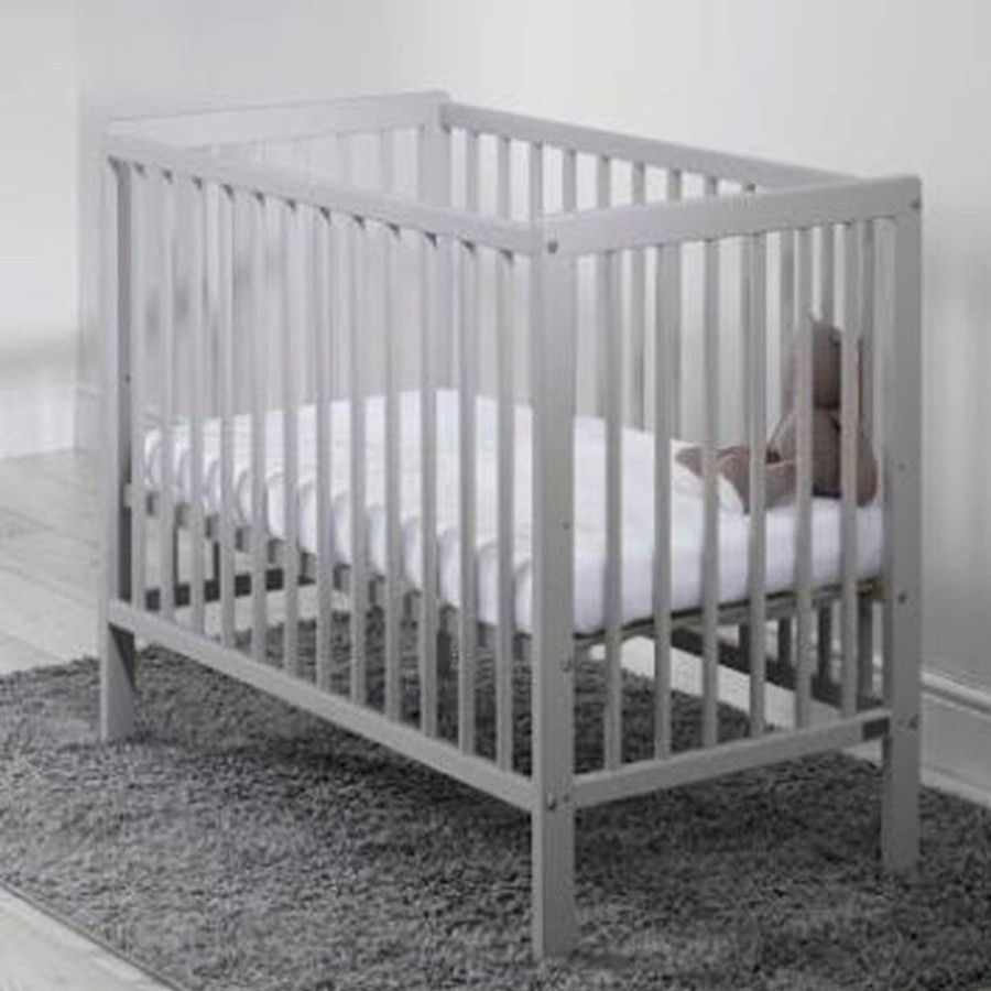 Baby & Nursery littlehelper Cots | Nursery Classic Grey Space Saving Cot With Mattress | 96 X 58 X 90.5Cm