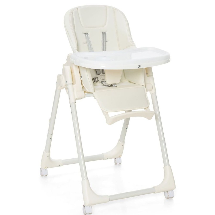 Mealtime littlehelper | Folding | Reclining | Adjustable Baby High Chair | 5 Recline Positions | Winter White