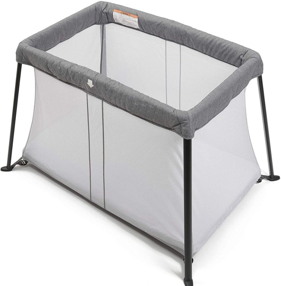 Baby & Nursery littlehelper Travel Cots | Easy Assembly 2-In-1 Lightweight Portable Baby Playpen & Travel Cot | Thick Mattress, Sheet & Carry Bag | Grey | 0-36M