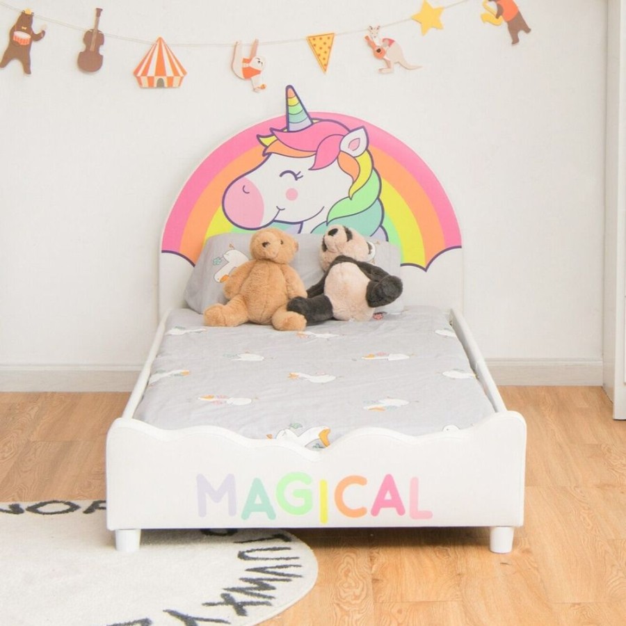 Baby & Nursery littlehelper Baby Bedding | Single Bed | Upholstered Bed Frame | Soft Headboard Footboard | Magical Unicorn