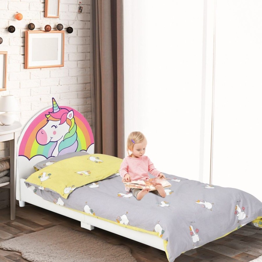 Baby & Nursery littlehelper Baby Bedding | Single Bed | Upholstered Bed Frame | Soft Headboard Footboard | Magical Unicorn