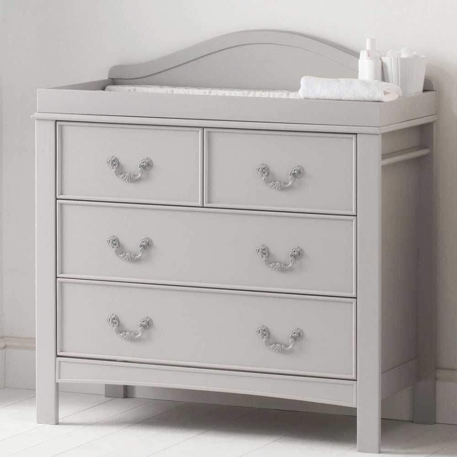 Baby & Nursery littlehelper Changing Units | Eco-Conscious Chest Of Drawers | Baby Changing Table | Whisper Grey | Versailles Collection