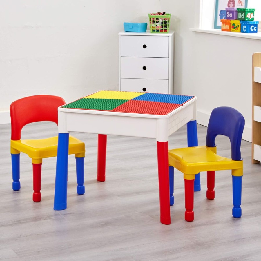 Playtime littlehelper | Children'S 5-In-1 Table & 2 Chairs Set | Sand & Water Pit | Lego | Dry Wipe Top | Storage