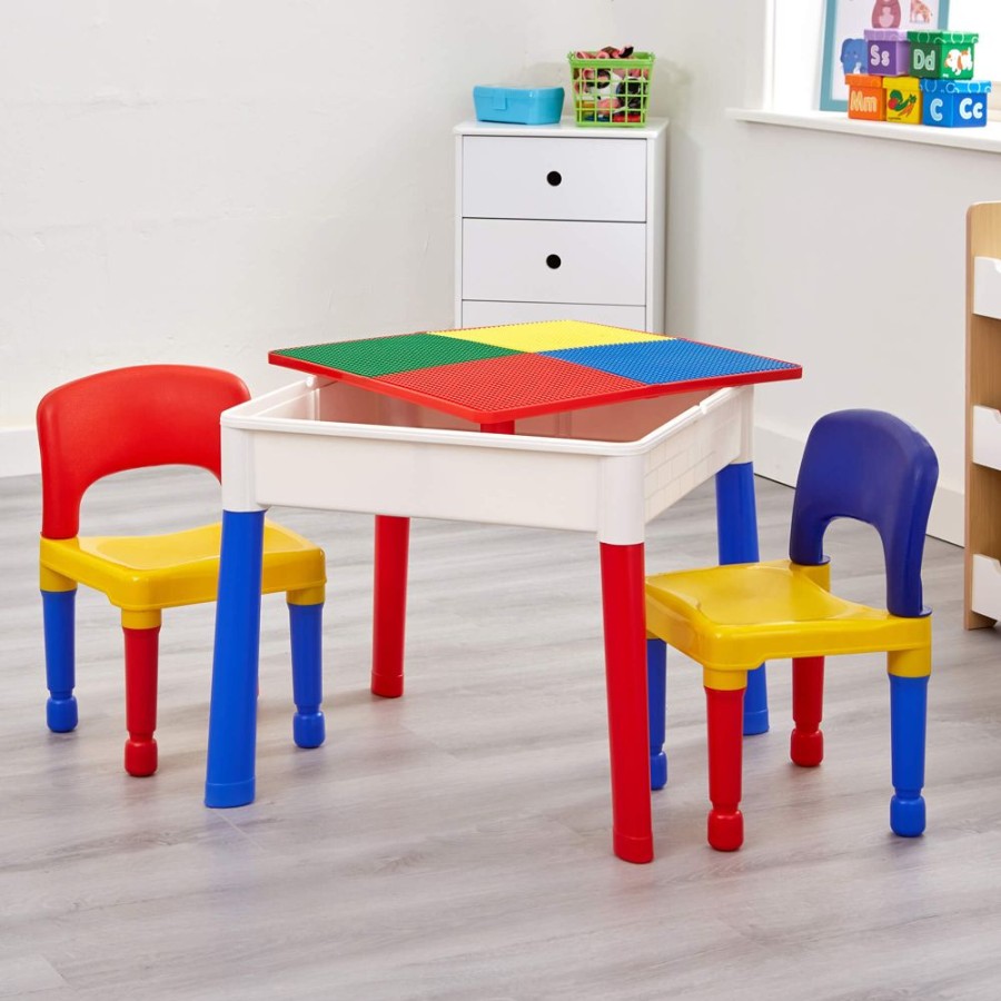 Playtime littlehelper | Children'S 5-In-1 Table & 2 Chairs Set | Sand & Water Pit | Lego | Dry Wipe Top | Storage