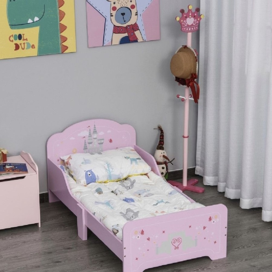 Toddler Furniture & Accessories littlehelper Toddler Beds | Princess Castle Kids Bed With Side Rails | Pink Girls Toddler Bed | 60H X 143L X 73Wcm | 3-6 Years