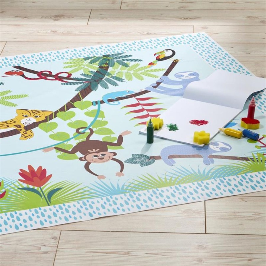 Mealtime littlehelper | Floor Mat | Baby High Chair & Potty Training Splash Mat | Rainforest Friends