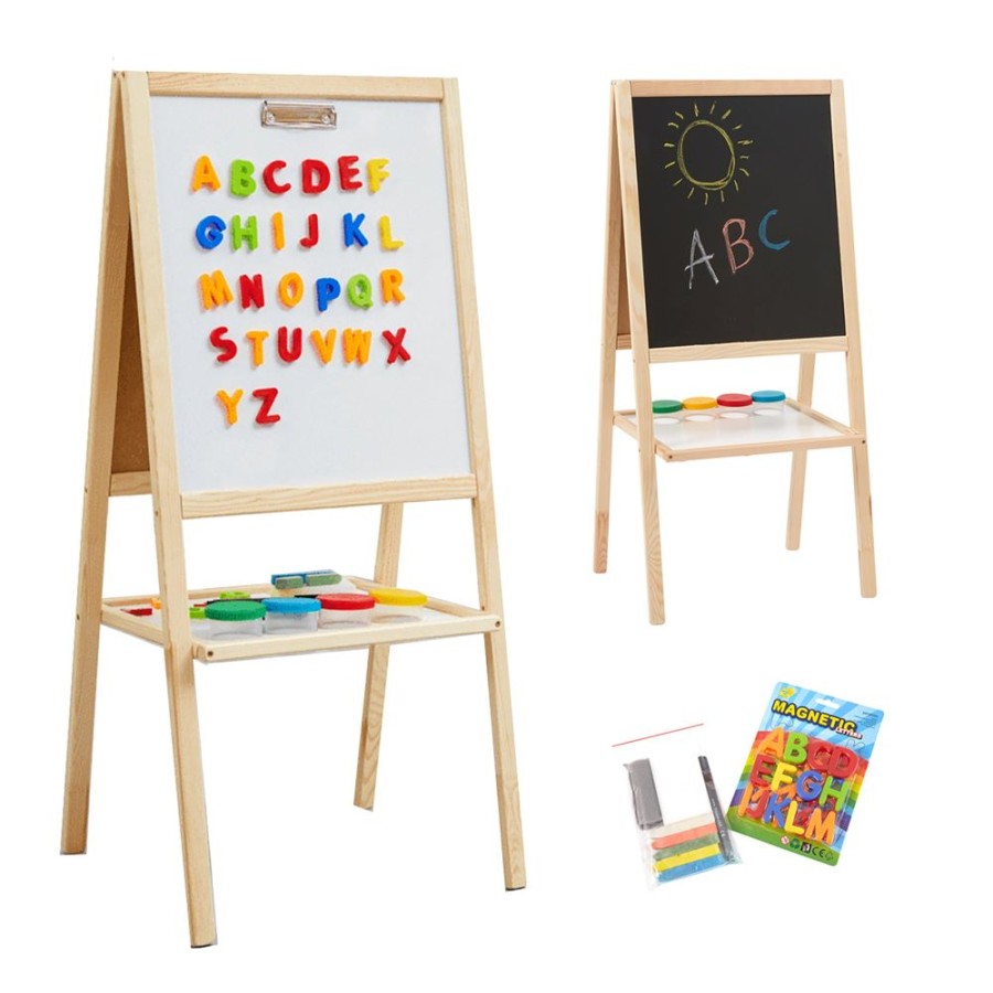 Toddler Furniture & Accessories littlehelper | 4-In-1 Foldable Easel | Whiteboard | Blackboard Double Easel | 95Cm Tall