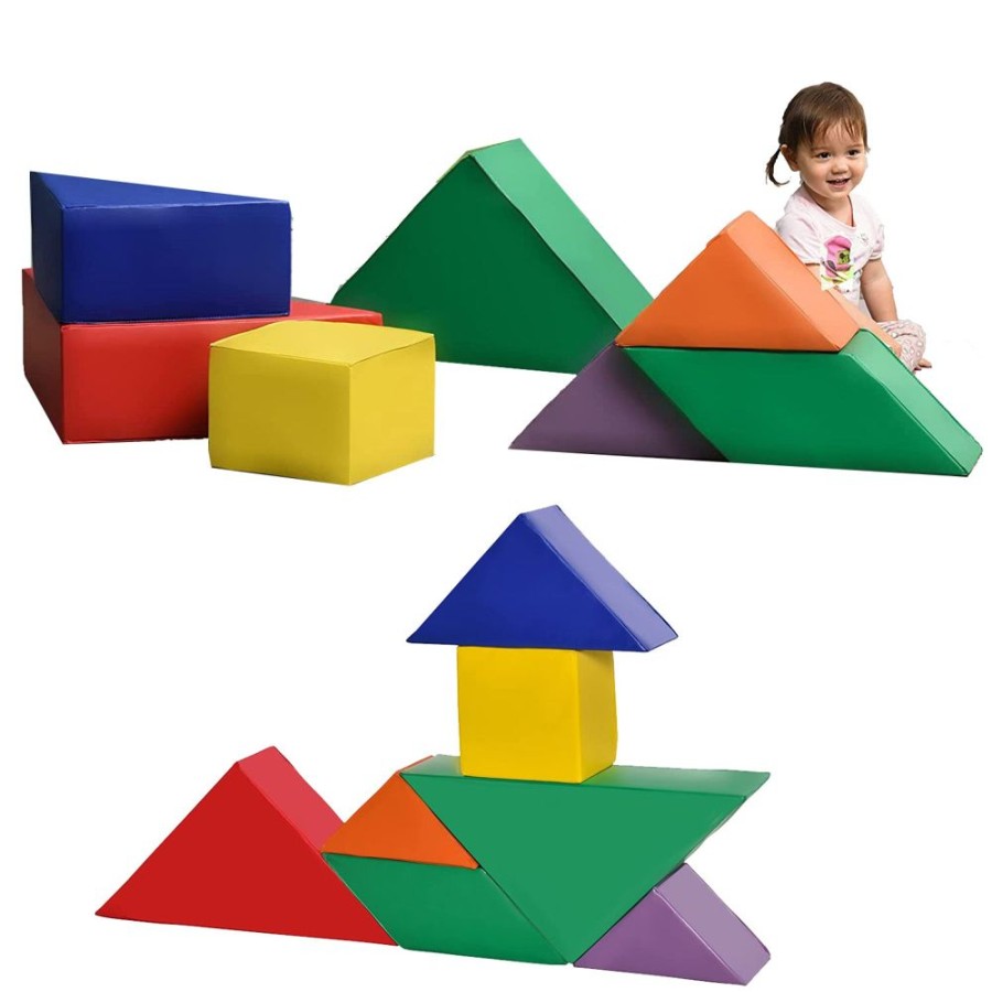 Playtime littlehelper Montessori Toys & Products | Montessori Soft Play Equipment | 7 Piece Interlocking Foam Play Set | Variety Of Shapes | 12 Months+