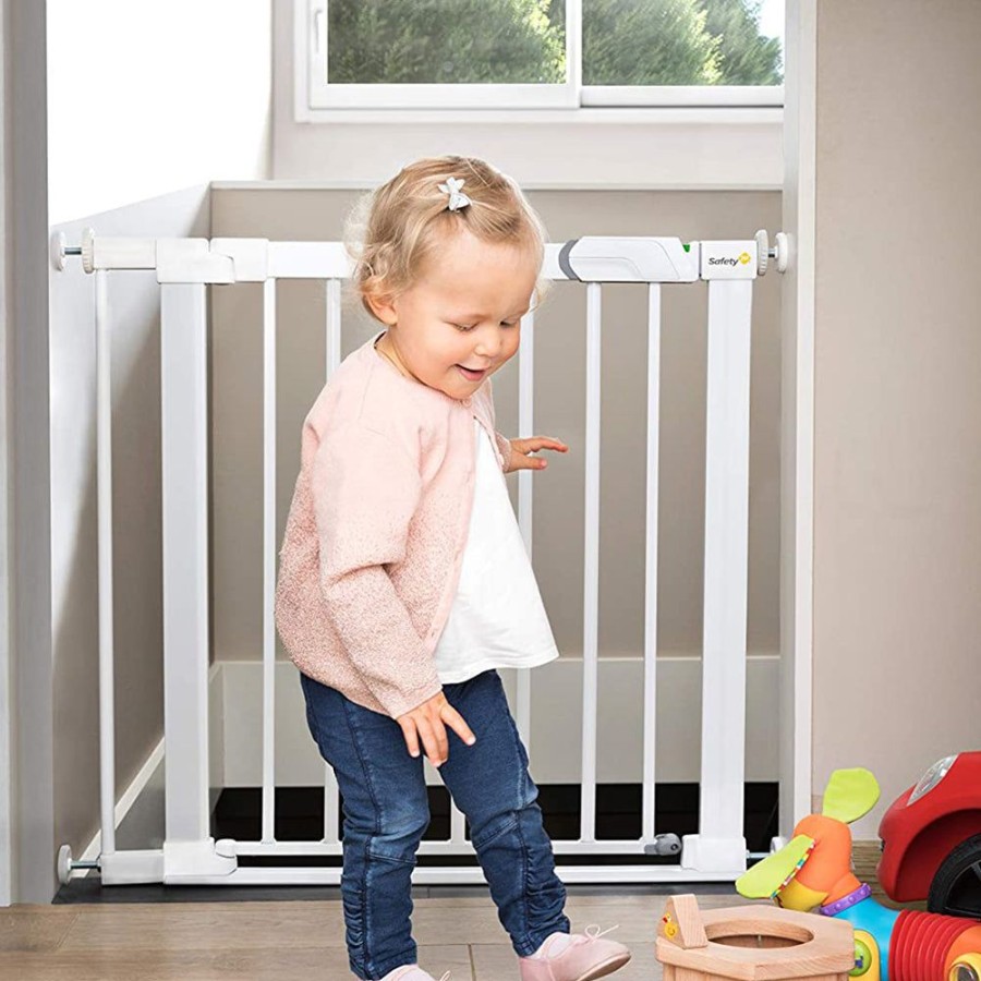 Baby & Nursery littlehelper Stair Gates | Securetech® White Metal Stair Gate | Baby Gate | Extendable Safety Gate (73-80Cm)