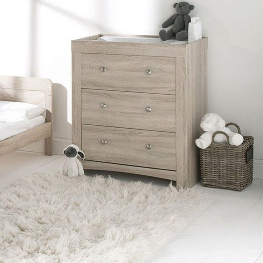 Baby & Nursery littlehelper Changing Units | Silkworm | Chest Of Drawers | Baby Changing Unit | Washed Wood | Grey