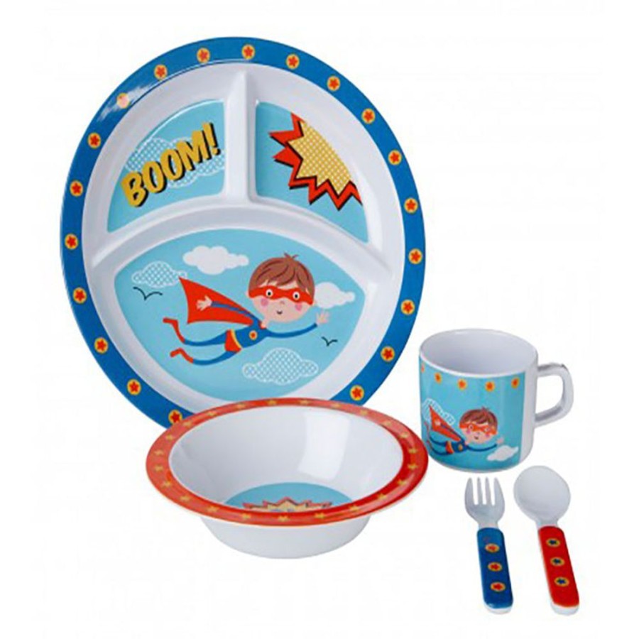 Mealtime littlehelper | Scratch Resistant Baby & Toddler Feeding Set | 5 Piece Set | Superhero