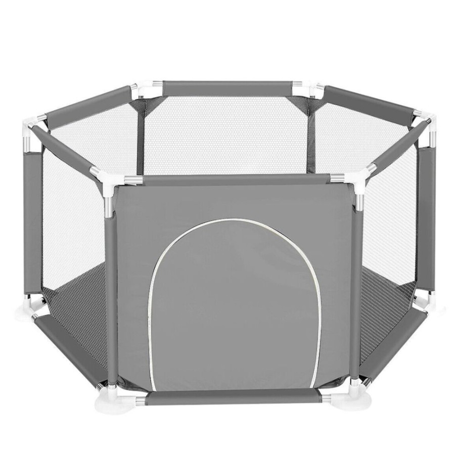 Baby & Nursery littlehelper Travel Cots & Playpens | Childrens 6-Panel Hexagonal Mesh Playpen & Pall Pit | Colour Options