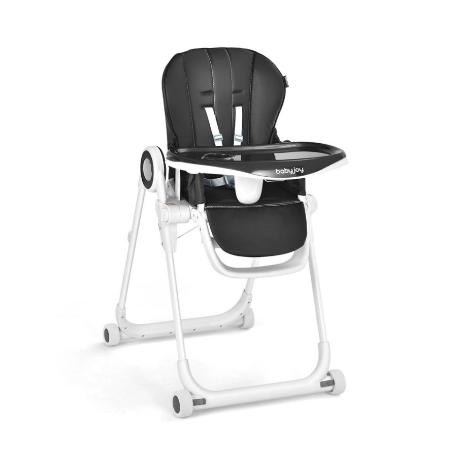 Mealtime littlehelper | Folding & Height Adjustable Baby High Chair | Lockable Wheels | Removable Trays | Cushion