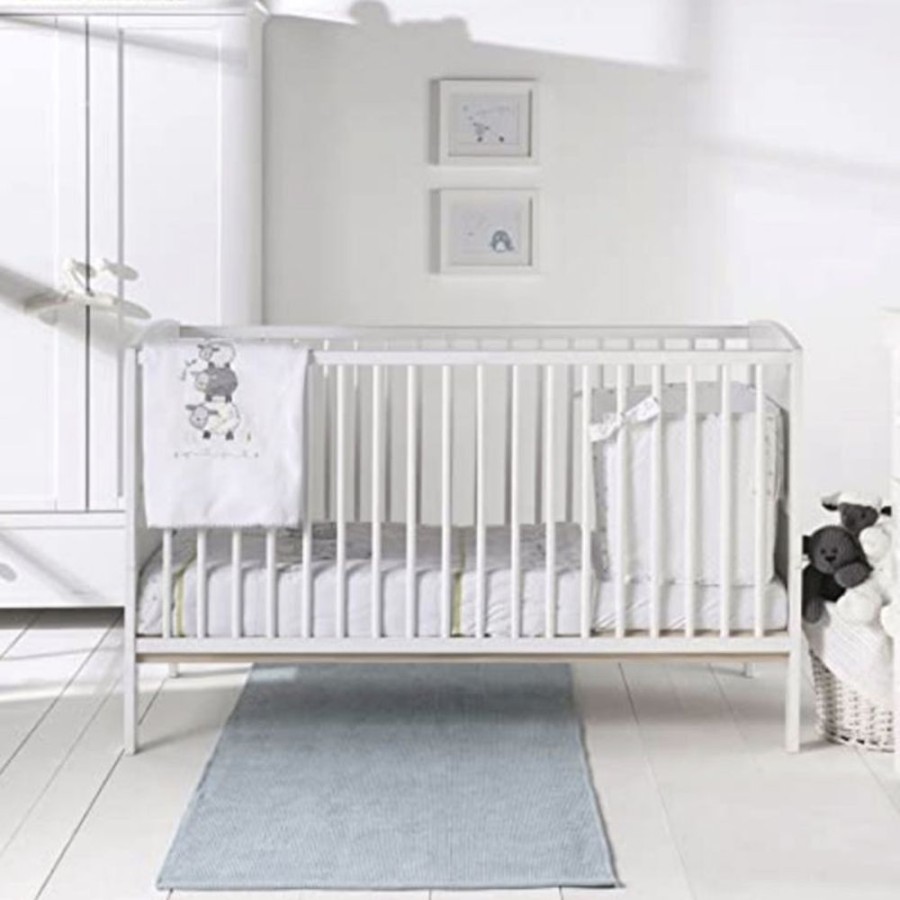 Baby & Nursery littlehelper Cot Beds | Zigzag Eco-Friendly Wooden Cot Bed | Snowdrop White