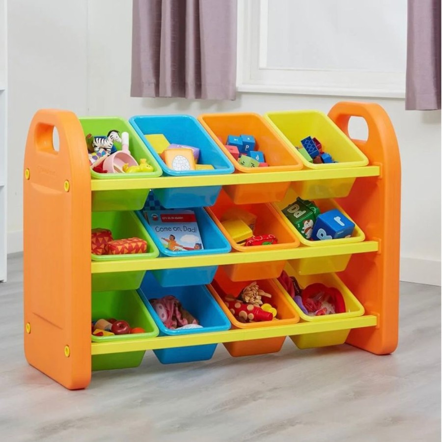 Baby & Nursery littlehelper Toy Box | Montessori Large Children'S 12-Bin Toy Storage Unit | Primary Colours