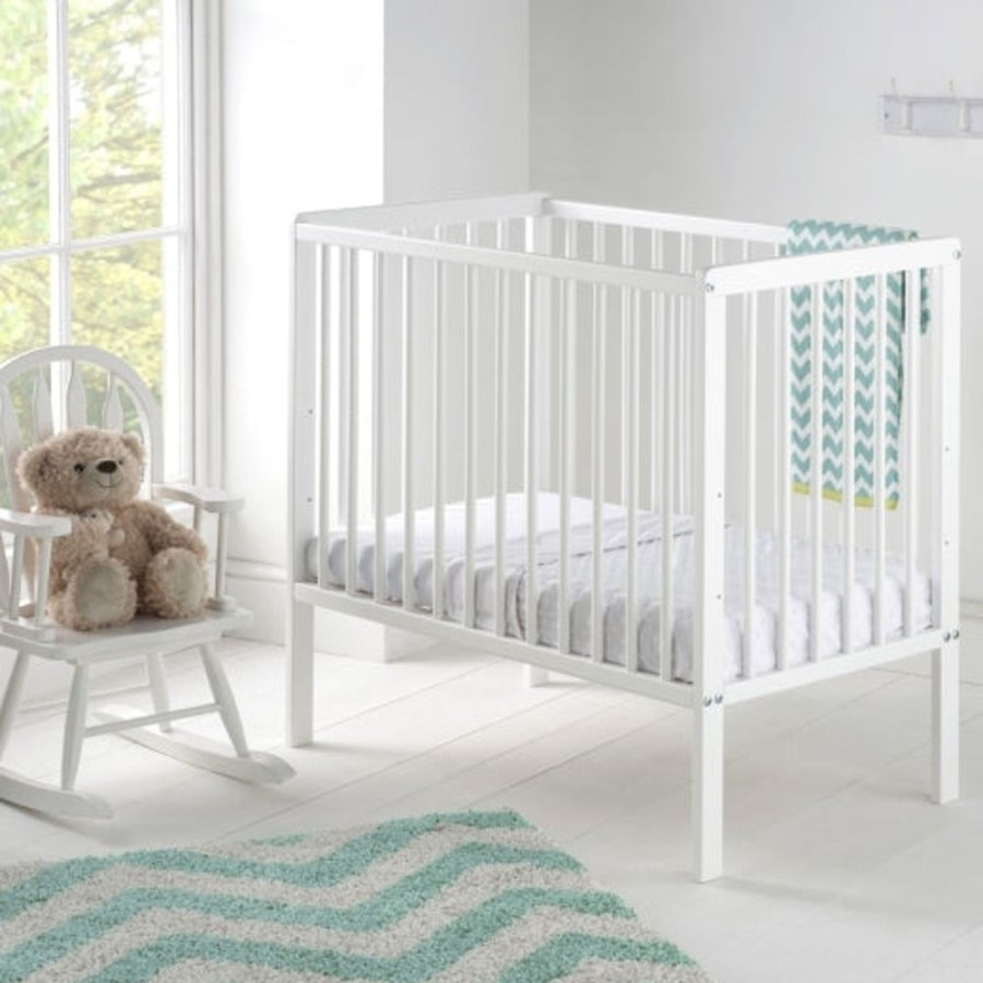 Baby & Nursery littlehelper Cots | Snowdrop Cot | Space Saving Baby Cot | With Foam Mattress | Crisp White